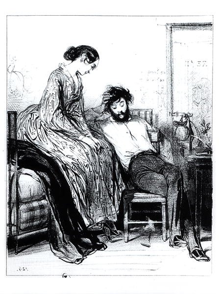 In prigione per debiti a Clichy, c.1830-40 da Paul Gavarni