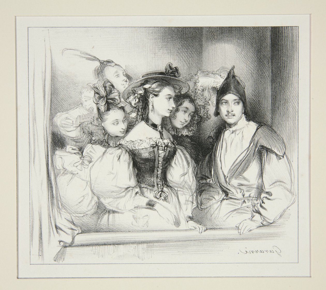 La Loge Du Bal. da Paul Gavarni