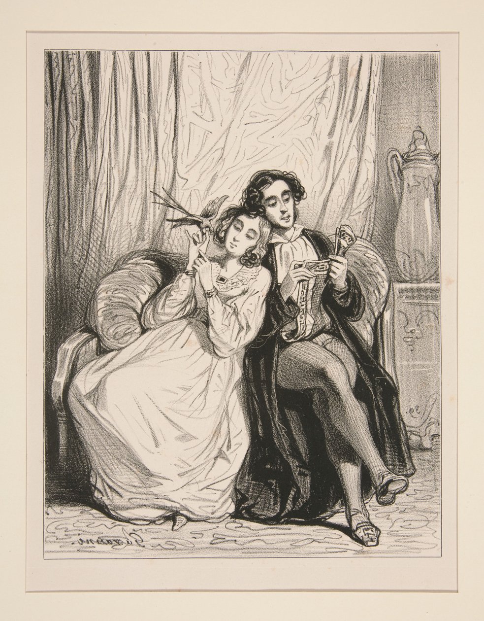 La luna di miele. da Paul Gavarni