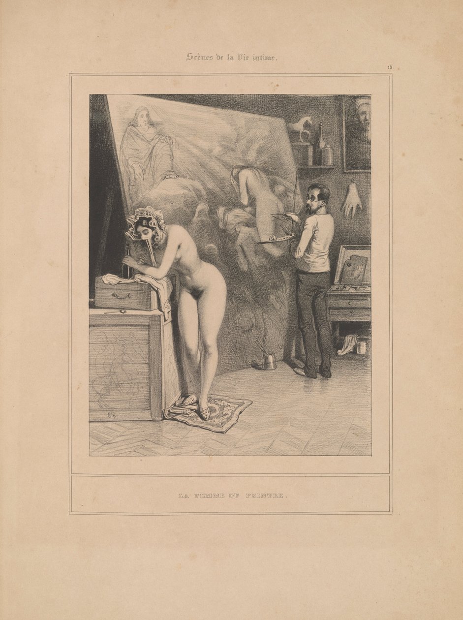 La moglie del pittore, dalla serie Scene di vita intima da Paul Gavarni