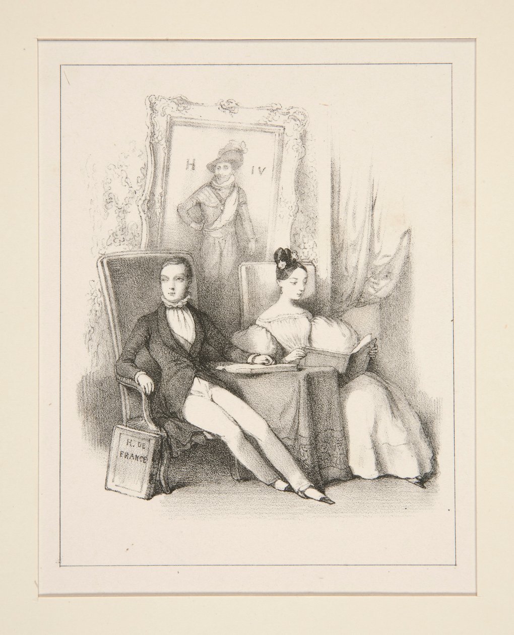 Il Fratello e la Sorella / Praga (Henri, Conte di Chambord e la Duchessa di Parma bambini) da Paul Gavarni