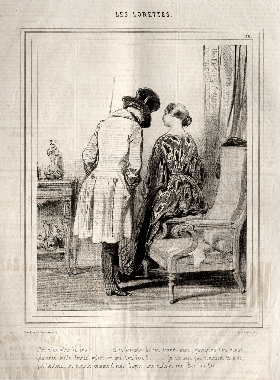 Les Lorettes, 1842 da Paul Gavarni
