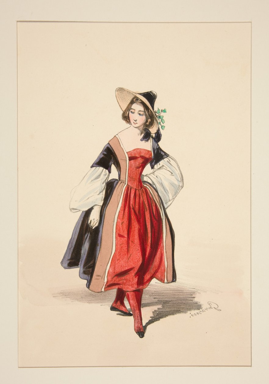 Donna di montagna. Cappello di paglia. ... da Paul Gavarni