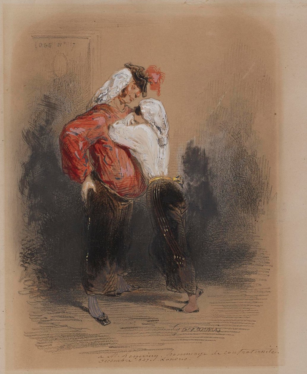 Uomo e donna in costume da Paul Gavarni
