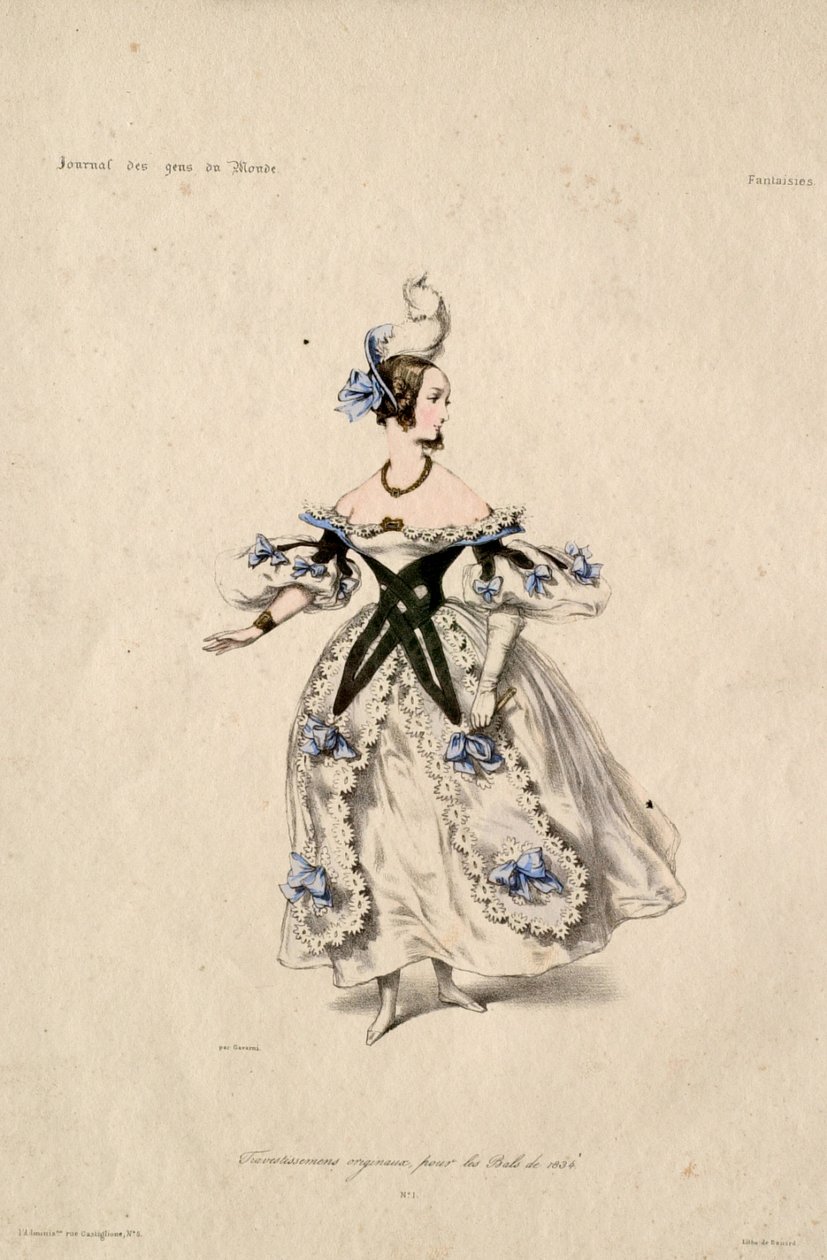 Costumi originali in maschera per i balli del 1834 da Paul Gavarni