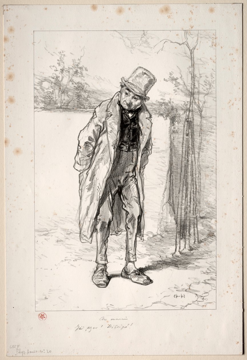 Physionomies Parisiennes: Au Marais. Ici, Azor! ici!, 1857-58 da Paul Gavarni