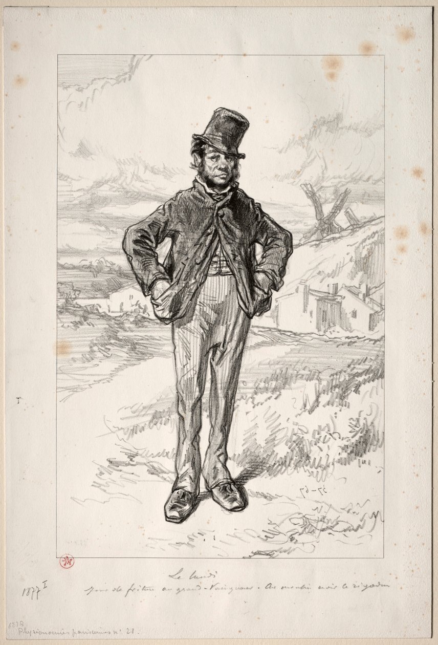 Fisionomie parigine: Il Lunedì, 1857-58 da Paul Gavarni
