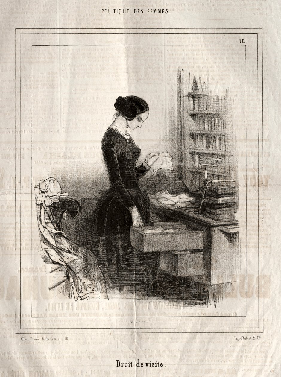 Politique des Femmes: Droit de visite, 1843 da Paul Gavarni