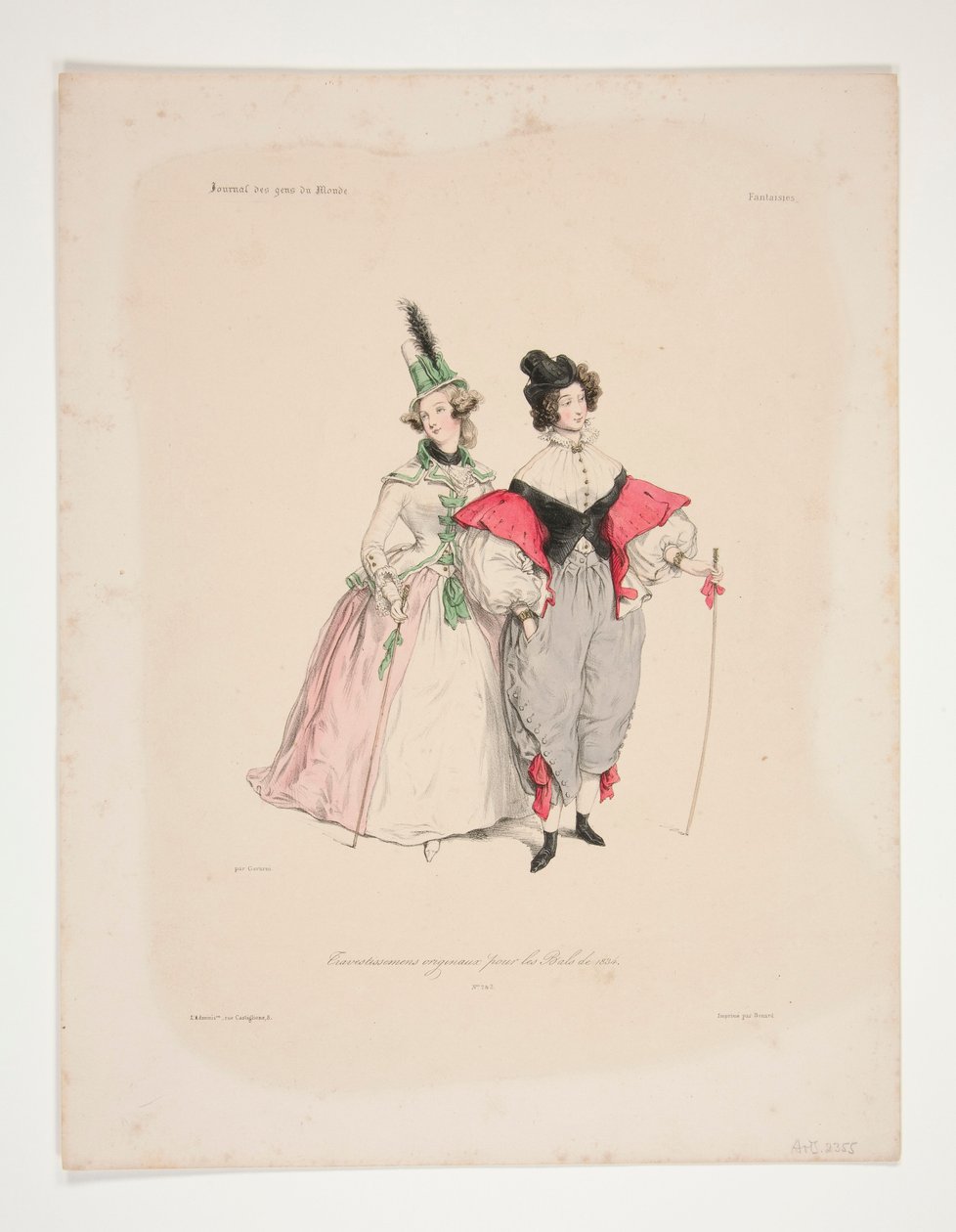 Travestimenti originali per i balli del 1834. Nos. 2 e 3. da Paul Gavarni