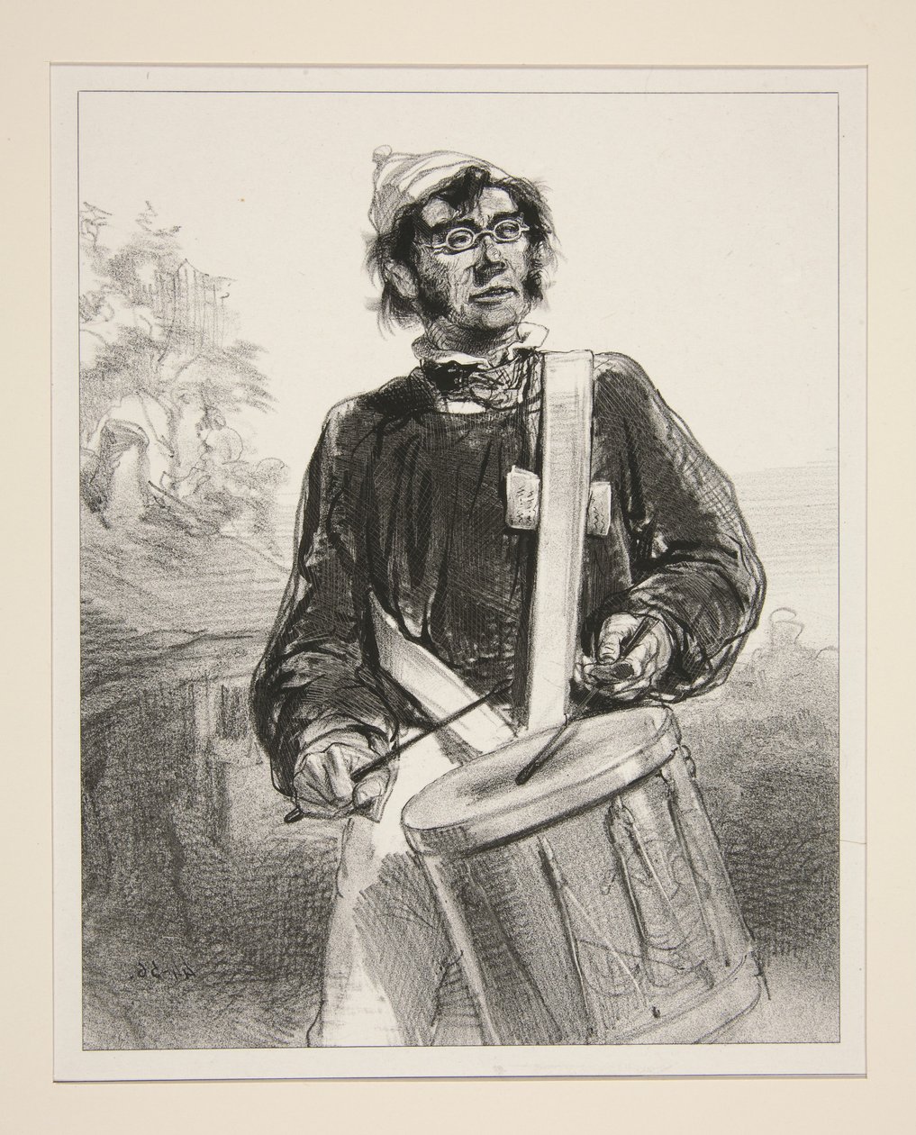 Tamburo del villaggio. da Paul Gavarni