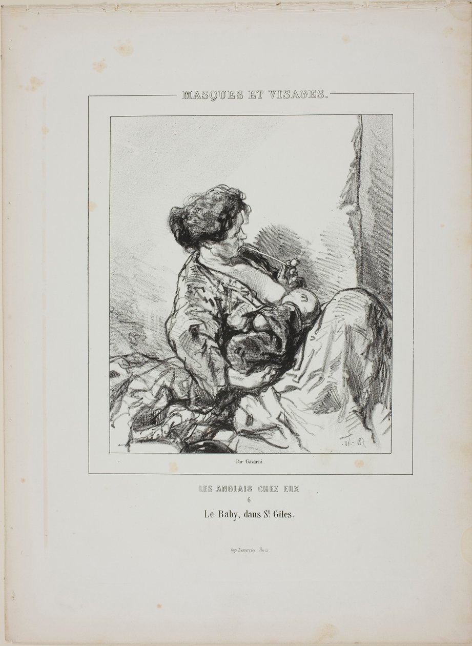 "The Baby" a Saint-Giles, tratto da "Masques et Visages" da Paul Gavarni