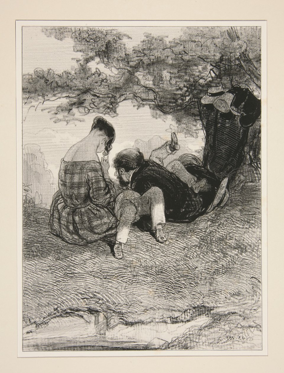 Un nido nel bosco. da Paul Gavarni
