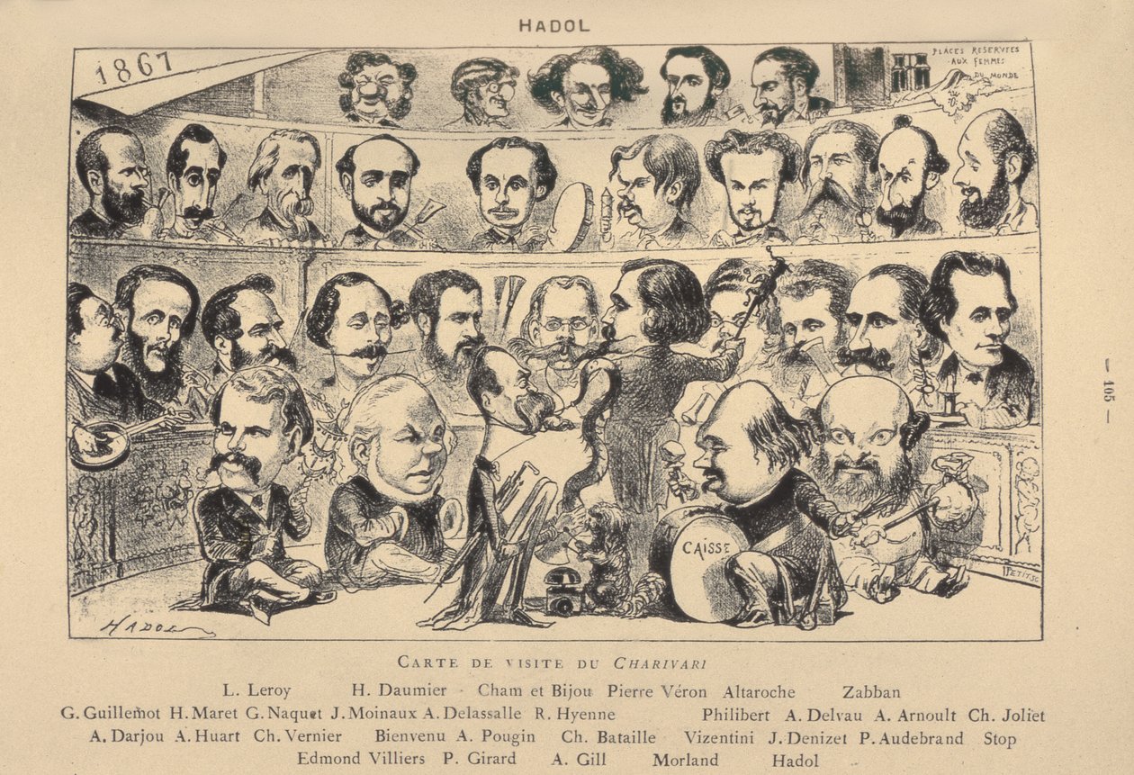 Carte de visite du Charivari, 1867 da Paul Hadol