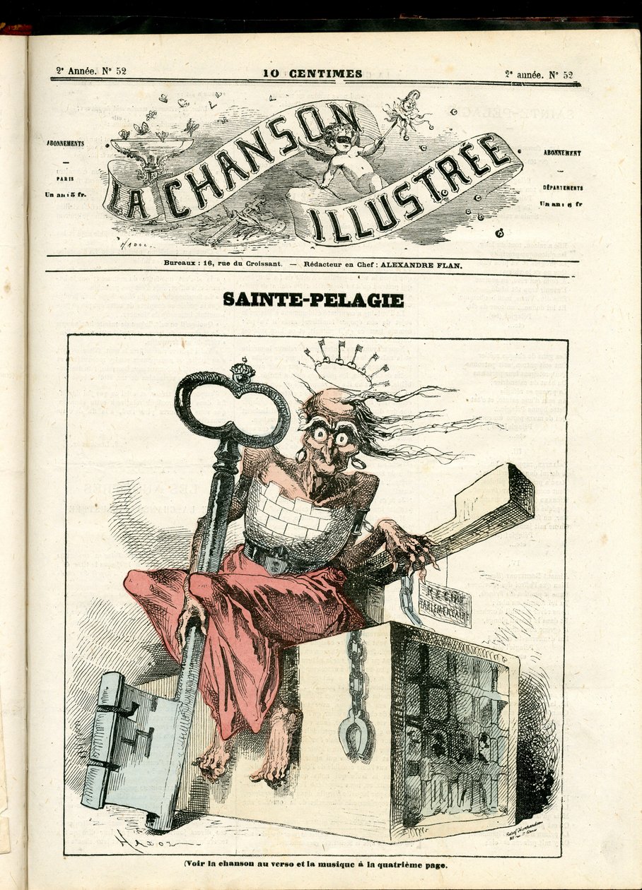 La Chanson illustrée (rivista), numero 52, Satirico a colori: Sainte Pélagie - Repubblicano, Prigioni, Sainte Pélagie - Illustrazione di Hadol da Paul Hadol