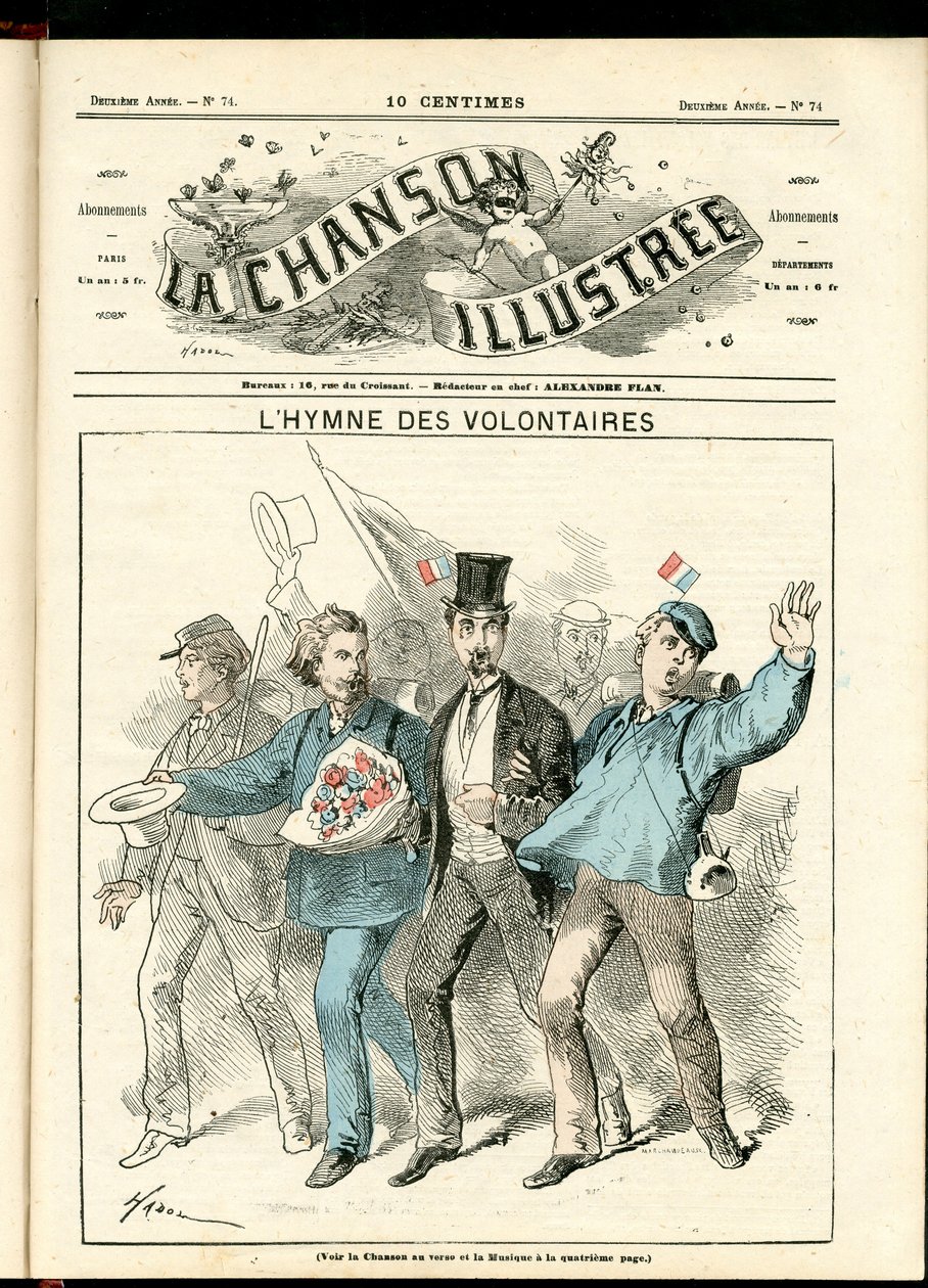 La Chanson illustrée (rivista), numero 74, Satirico a colori, circa 1870: L