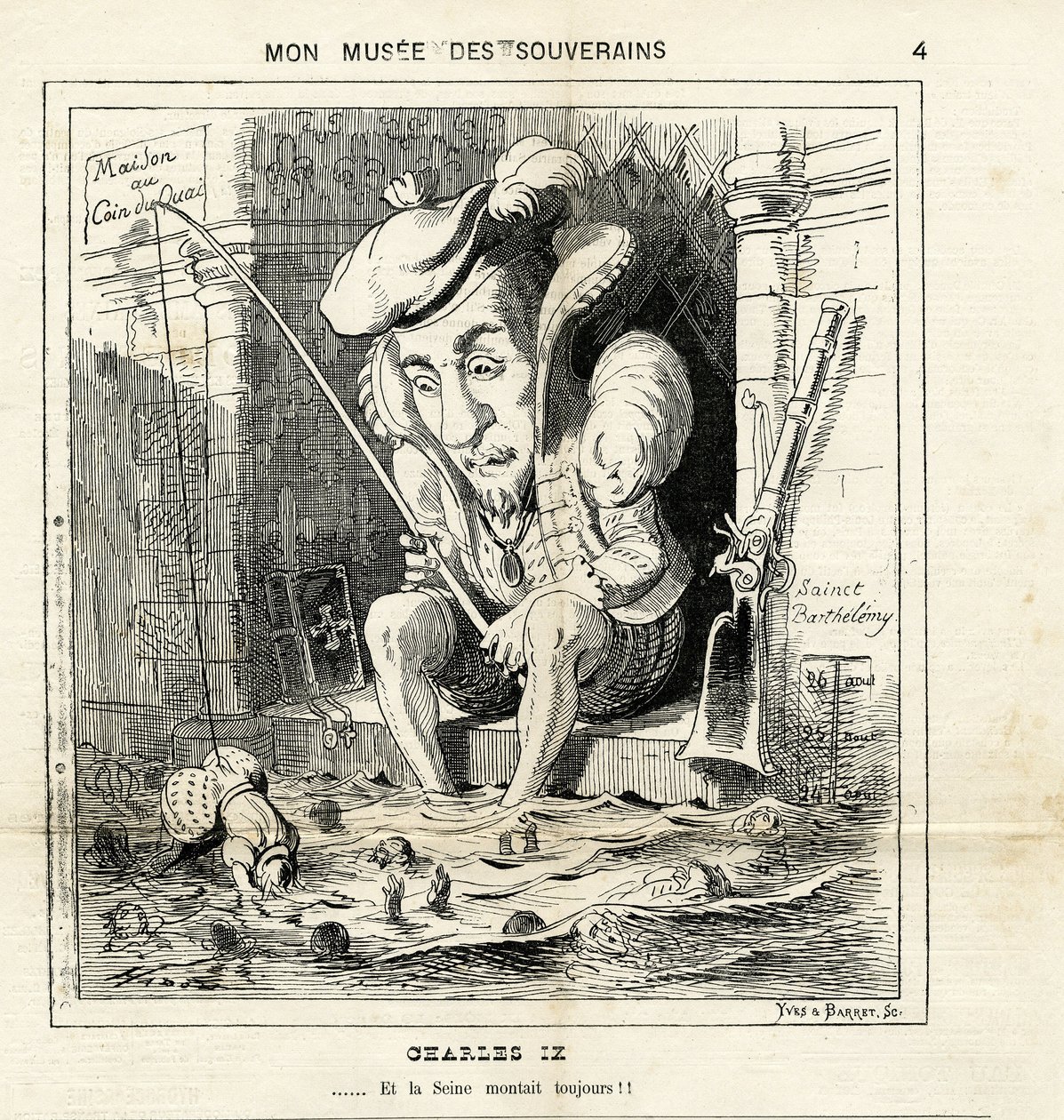 Caricatura di Carlo IX in Le Charivari da Paul Hadol