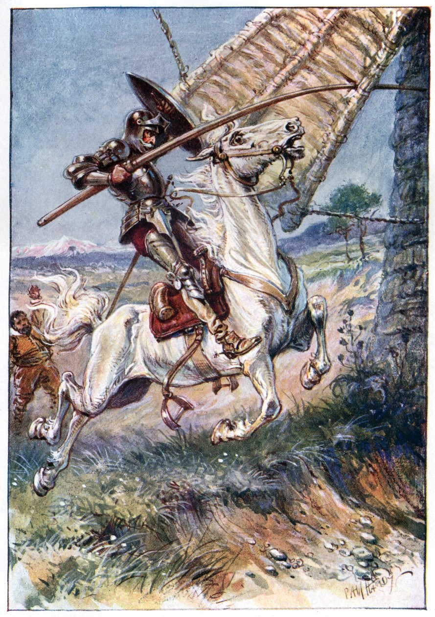 E infilando la sua lancia nella vela, illustrazione da 