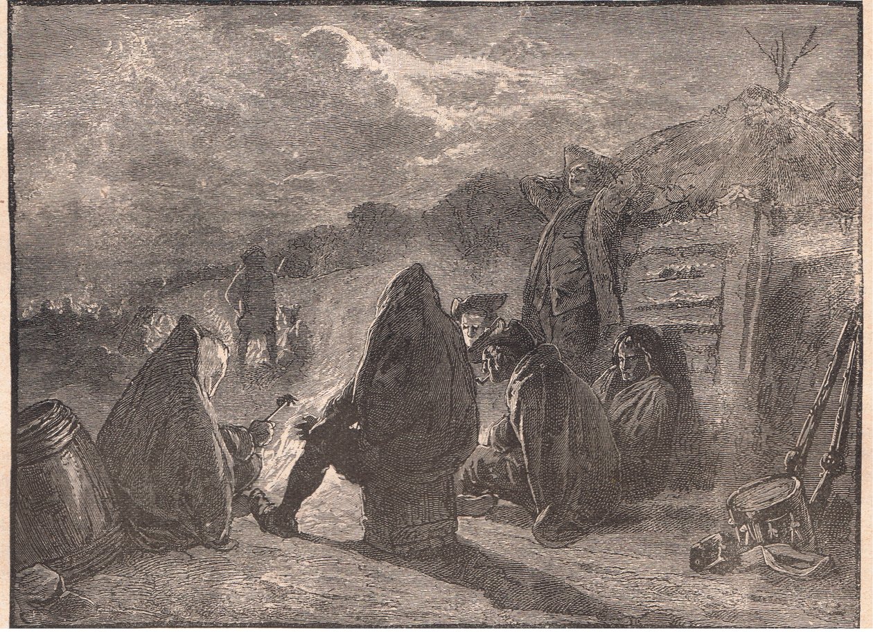 Washington a Valley Forge accanto al fuoco del campo da Paul Hardy