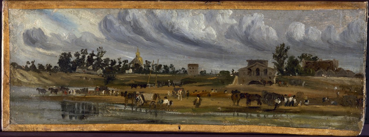 Sponde della Senna alla barrière de la Cunette, vicino al Champ-de-Mars (1820), nel 1820 da Paul Huet