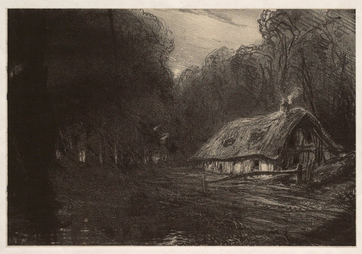 Cottage nella foresta da Paul Huet
