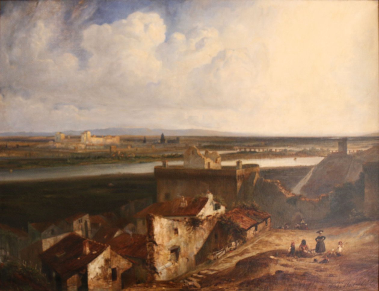 Veduta generale di Avignone e Villeneuve-les-Avignon, presa dall