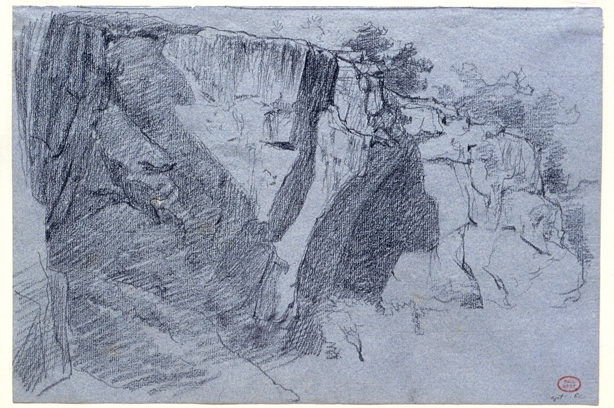 Paesaggio con rupe da Paul Huet