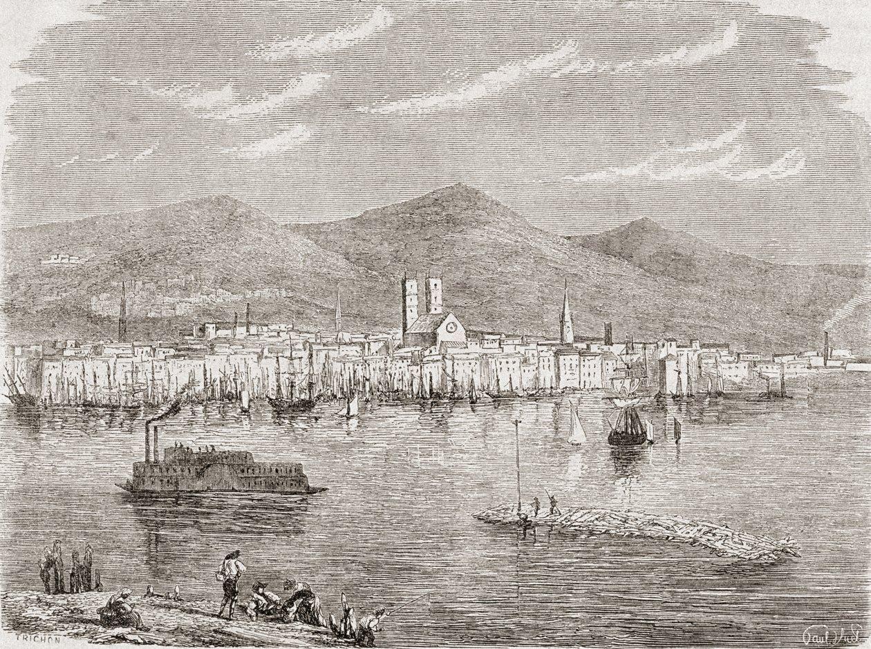 Montreal negli anni 1860, inciso da Auguste Trichon (n.1814) da Paul Huet