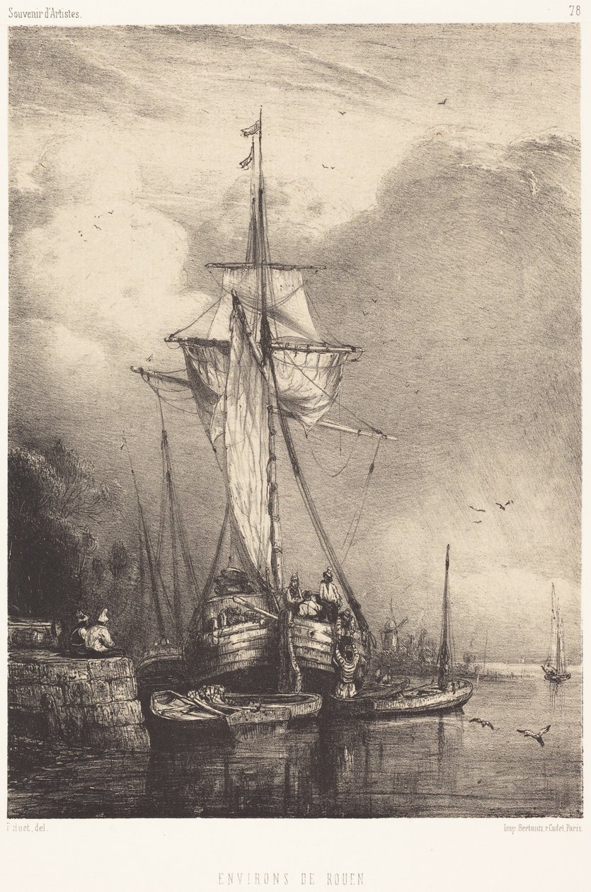 Nei pressi di Rouen (Dintorni di Rouen) da Paul Huet
