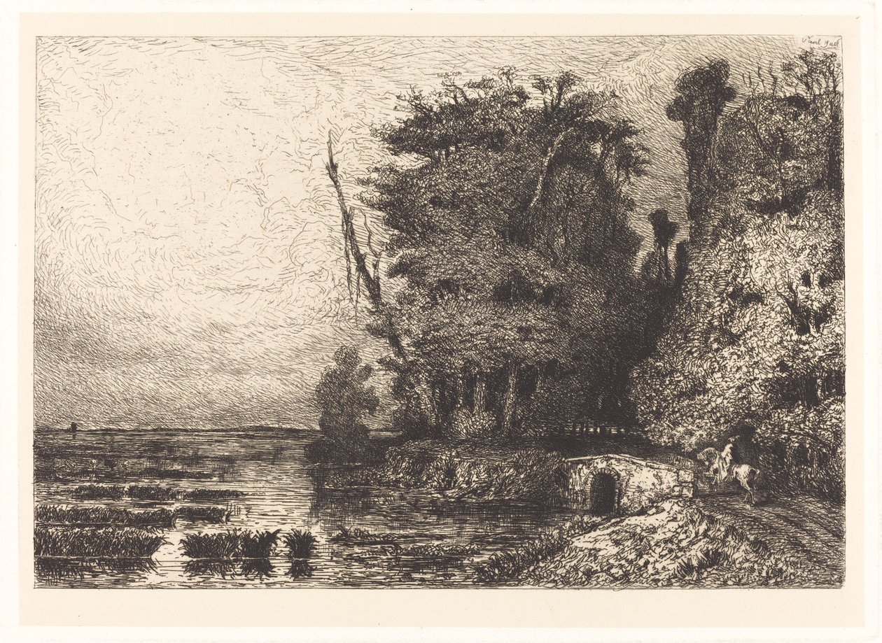Tempesta alla fine del giorno da Paul Huet