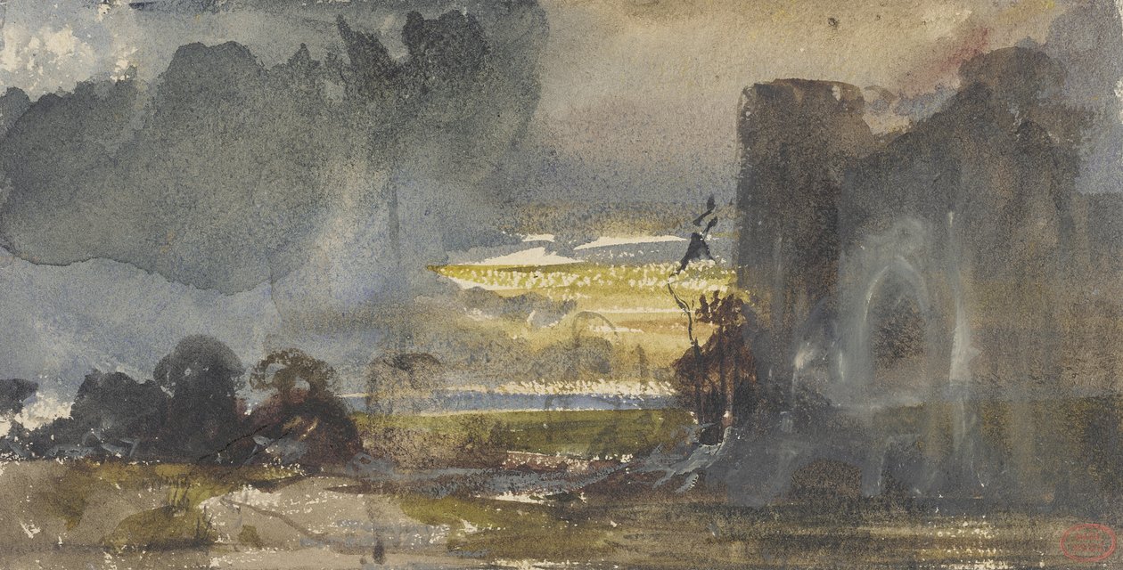 Paesaggio romantico con castello da Paul Huet
