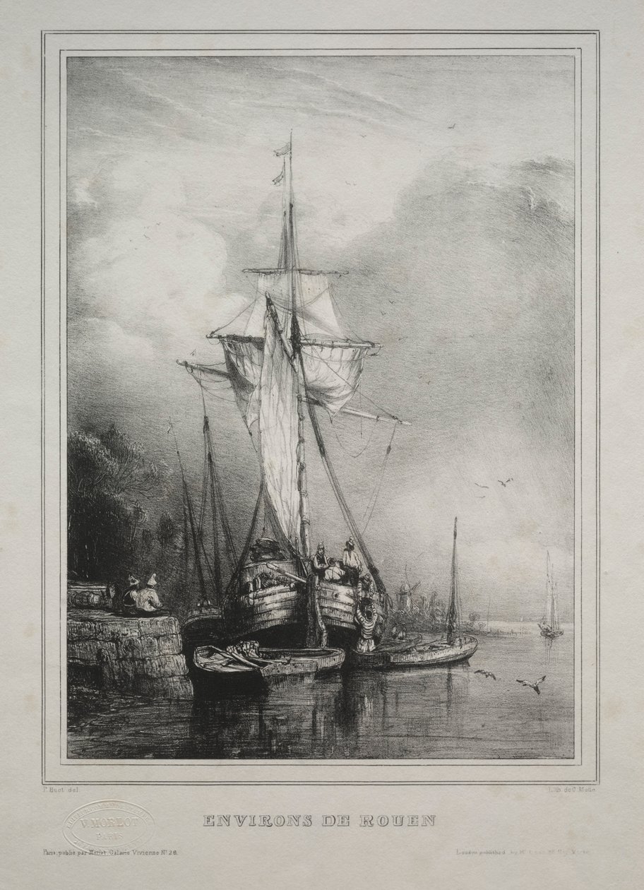 Sei marines: dintorni di Rouen, Francia, 1832 da Paul Huet