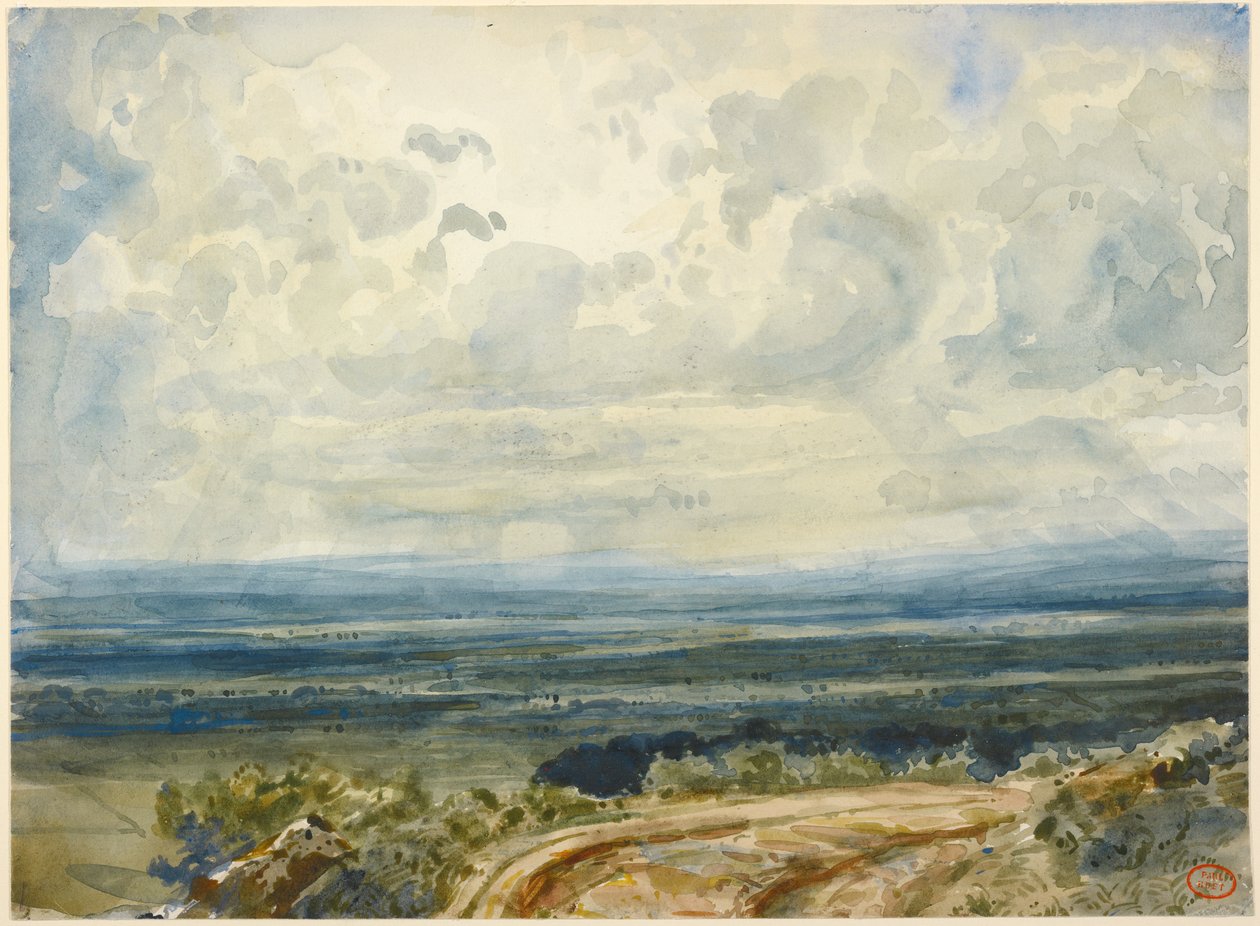 Vista di una valle in Normandia da Paul Huet