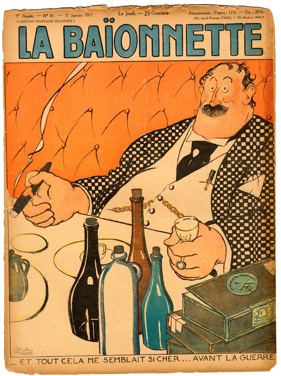 Copertina di "La Baionnette", satirico a colori da Paul Iribe