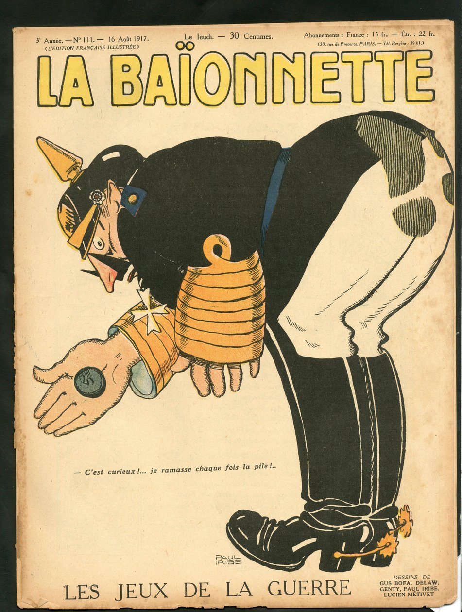 Copertina di "La Baionnette", satirico a colori da Paul Iribe