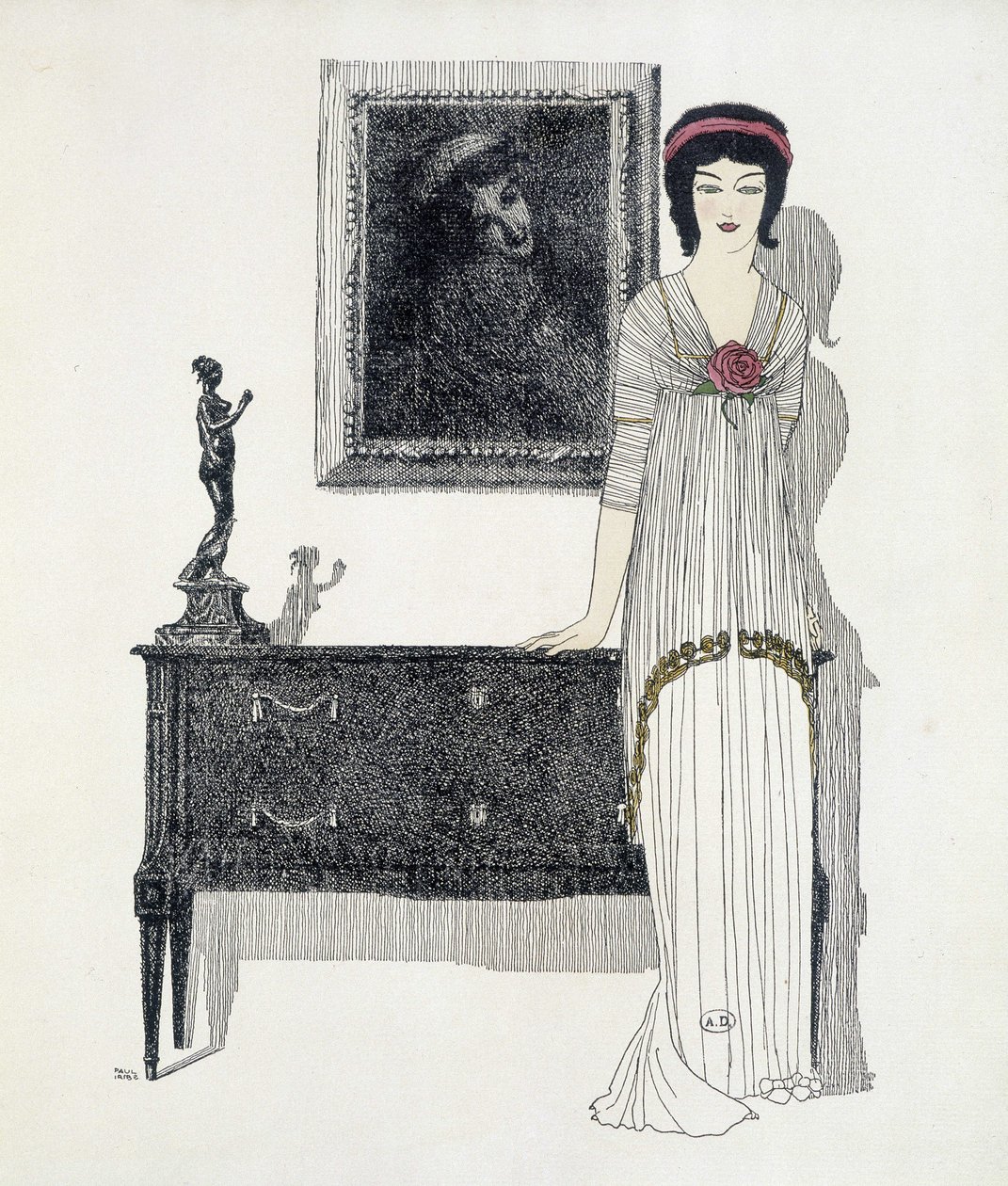 Creazione di Paul Poiret da Les Dresses de Paul Poiret, disegno di Paul Iribe. 1908 da Paul Iribe