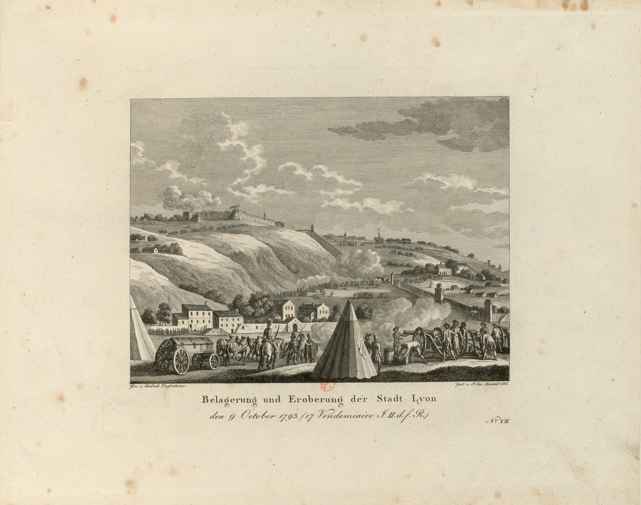 Assedio e presa della città di Lione: 9 ottobre 1793, 1816-1818 da Paul Jacob Laminit