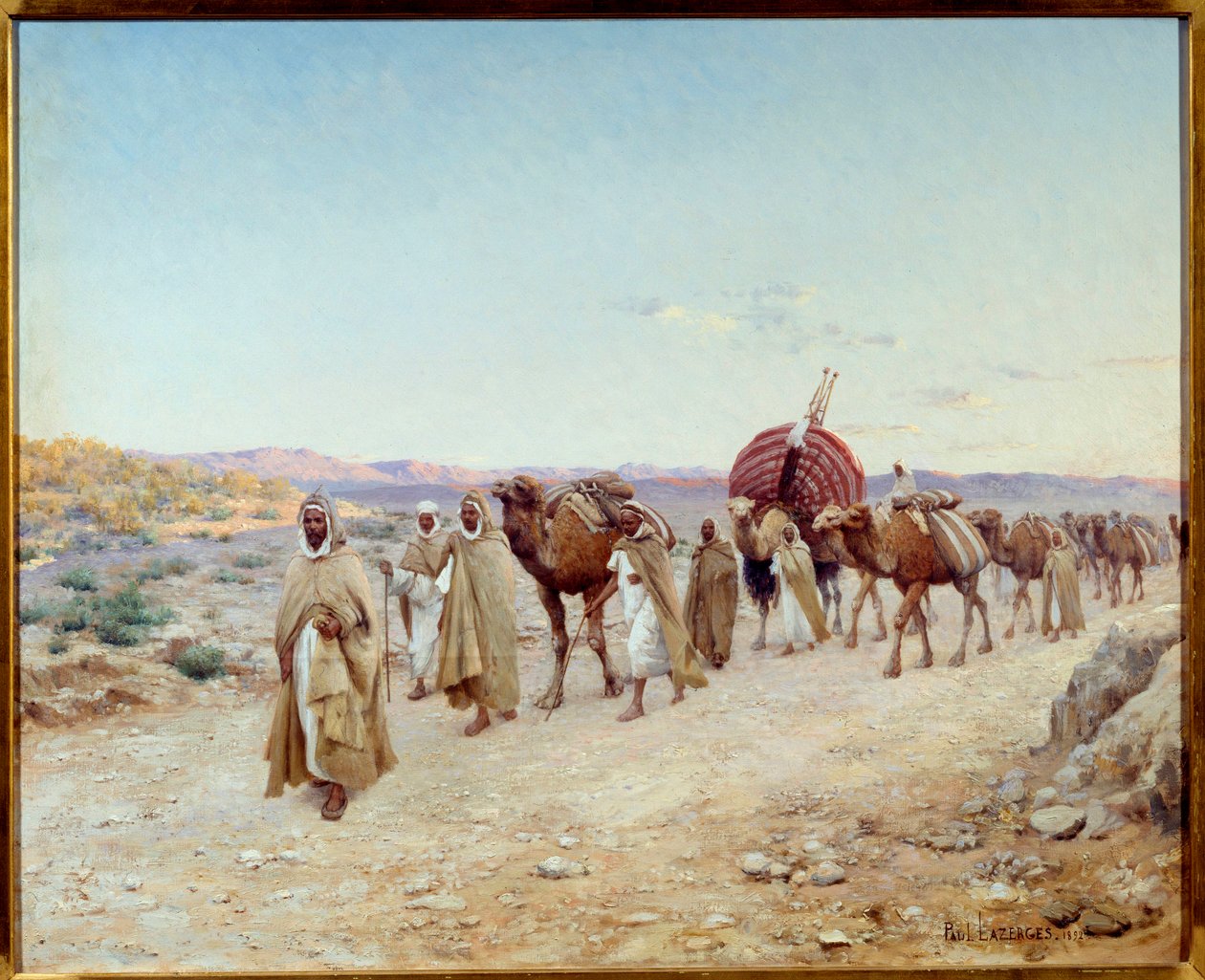 Una carovana nel deserto vicino a Biskra, Algeria da Paul John Baptiste Lazerges