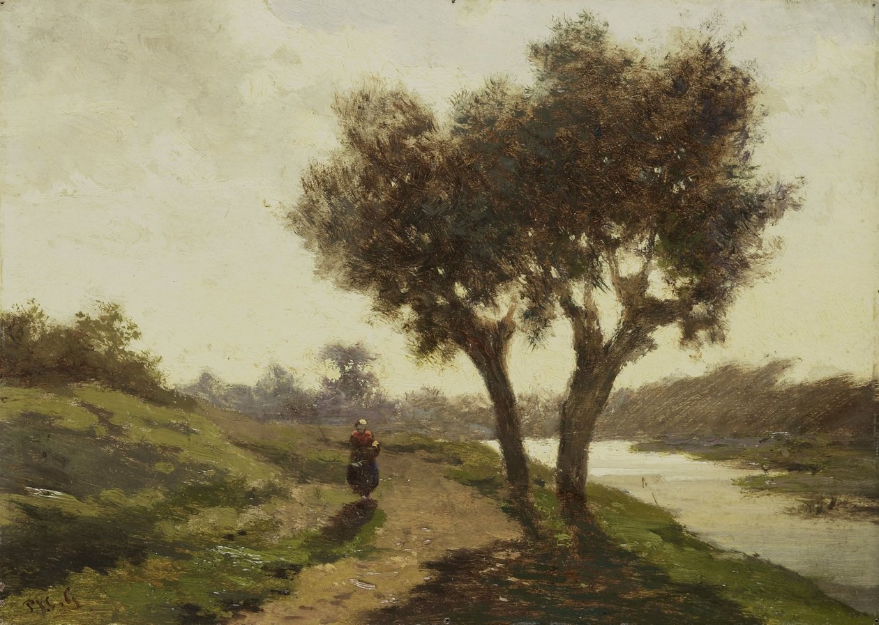 Paesaggio con due alberi da Paul Joseph Constantin Gabriel