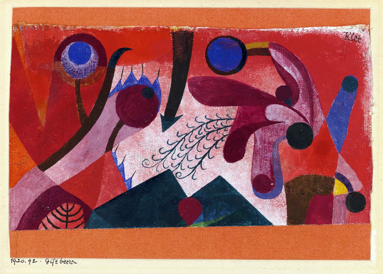 "Baies toxiques" (Bacche velenose) Acquerello di Paul Klee (1879-1940) 1920 Dim 15,4x22,2 cm Collezione Privata da Paul Klee