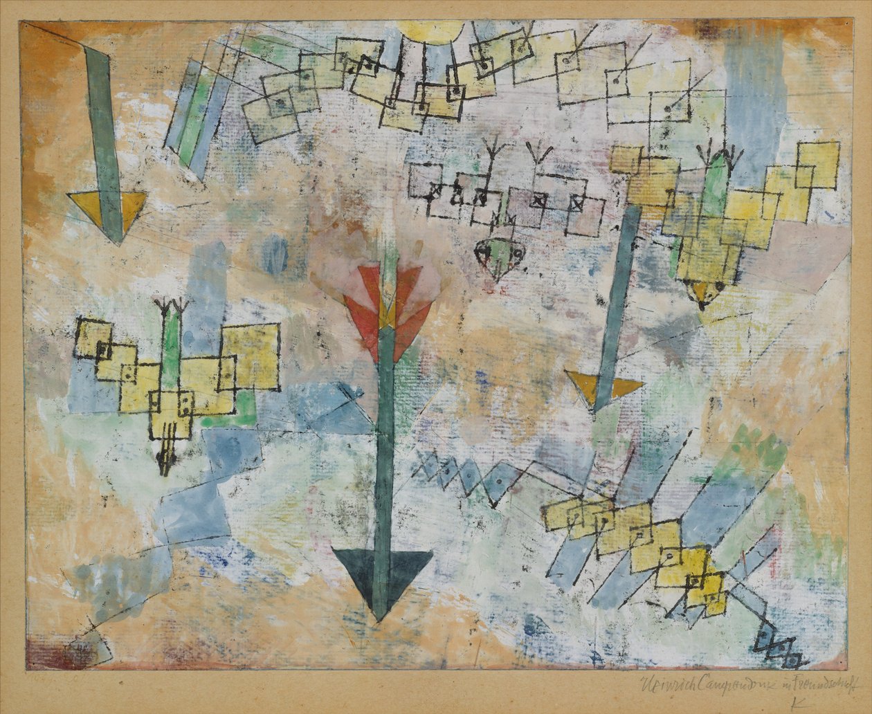 Uccelli che piombano giù e frecce da Paul Klee