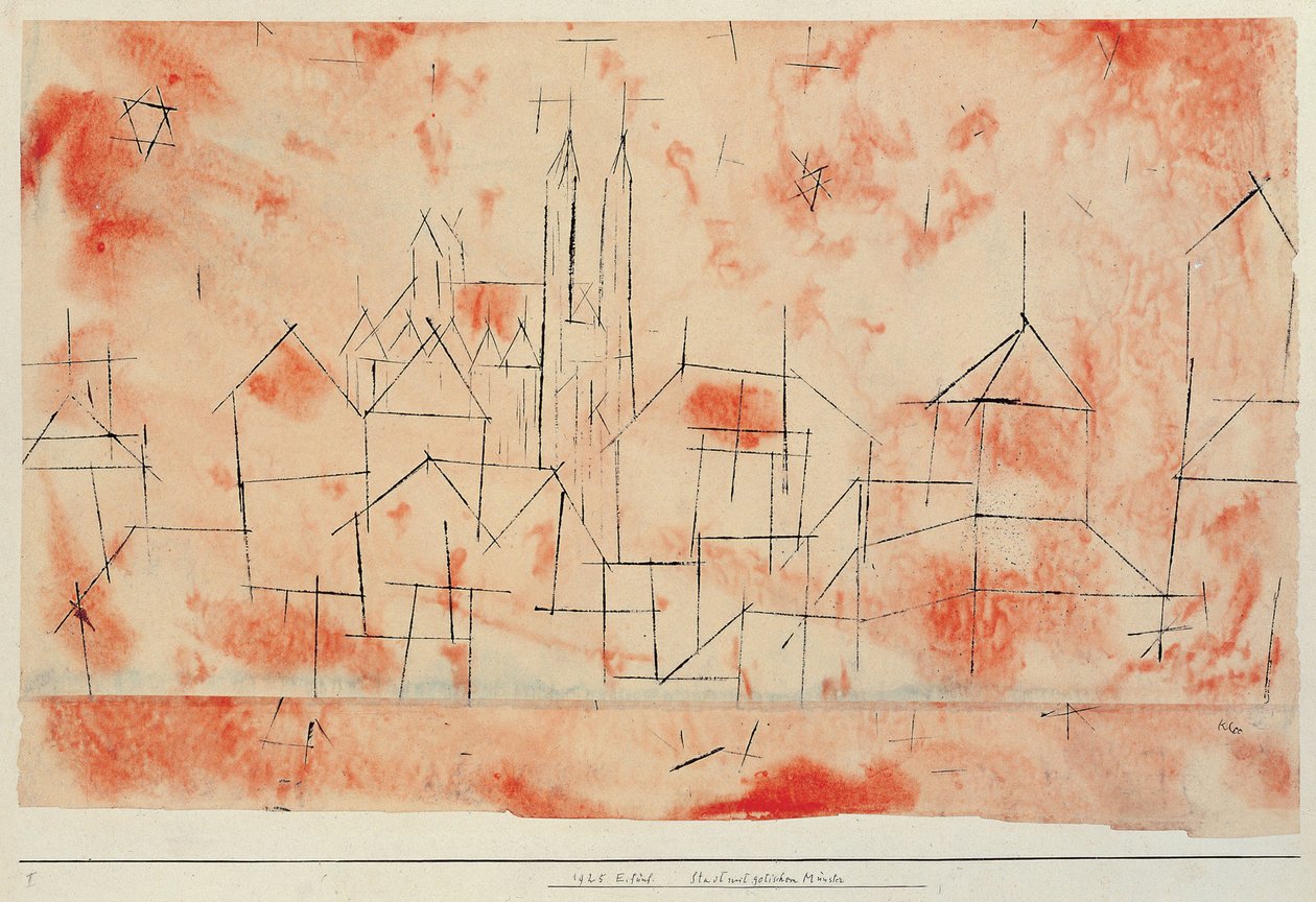 Città con cattedrale gotica, 1925 da Paul Klee