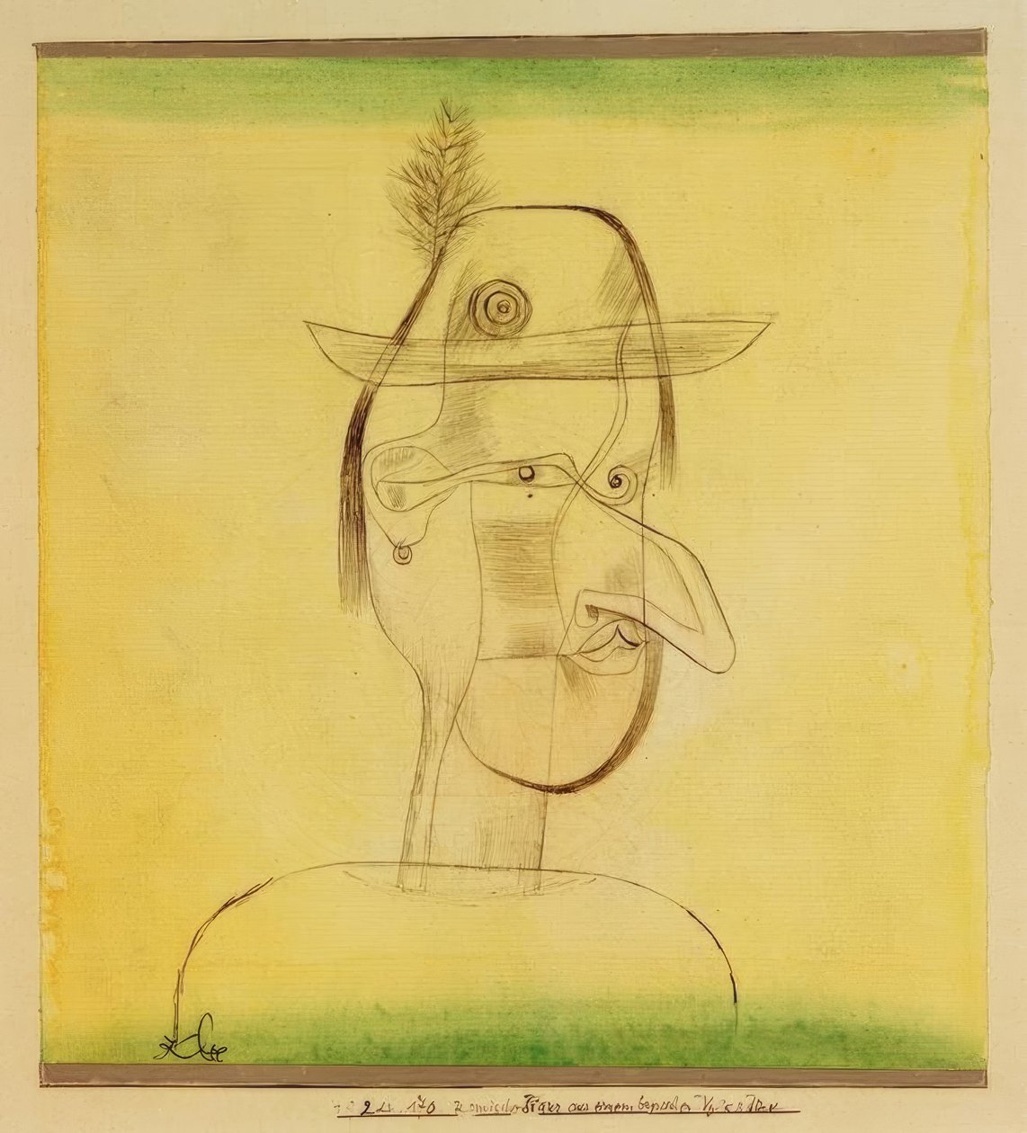 Figura comica da un pezzo popolare bavarese da Paul Klee