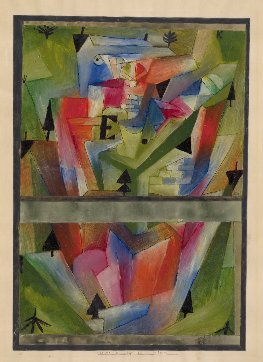 Paesaggio vicino a E. in Baviera, 1921 da Paul Klee