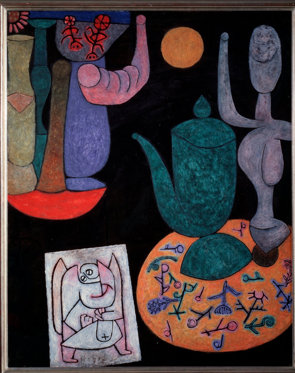 Natura morta su sfondo nero da Paul Klee