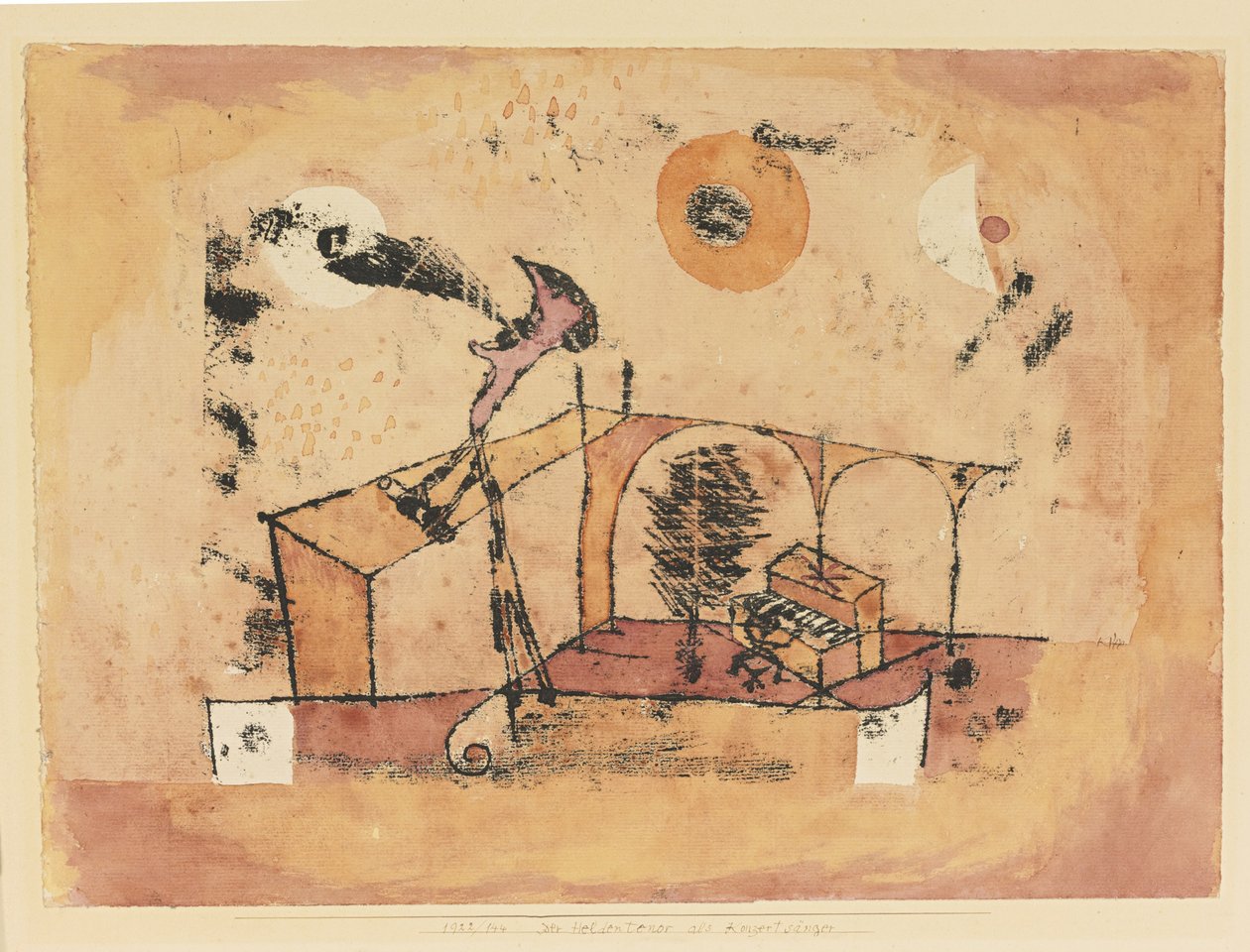 Il tenore eroico come cantante da concerto, 1922 da Paul Klee