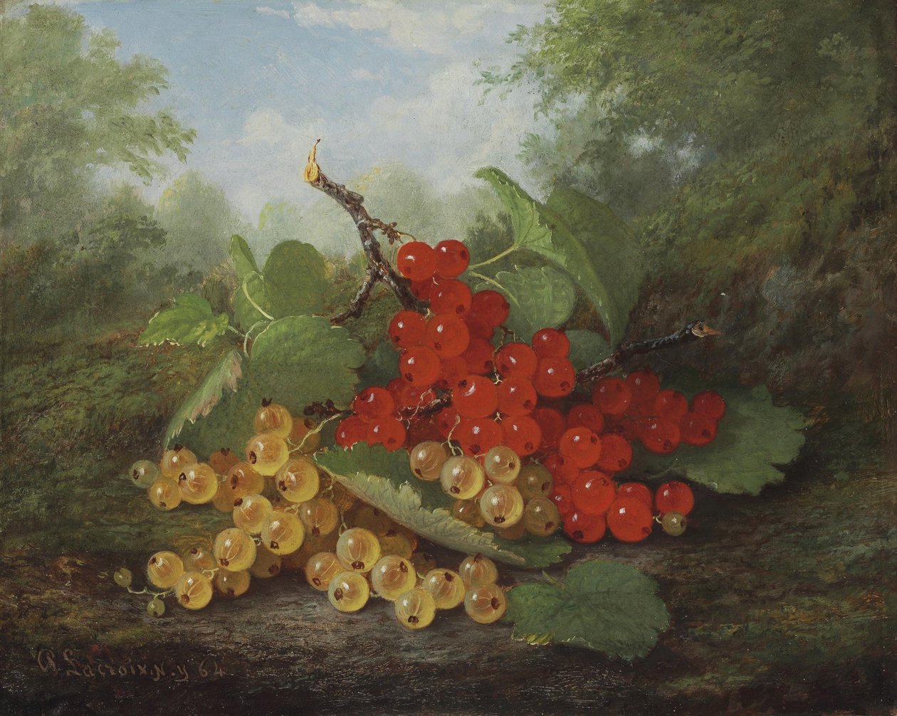 Natura morta con ribes rosso e bianco da Paul Lacroix