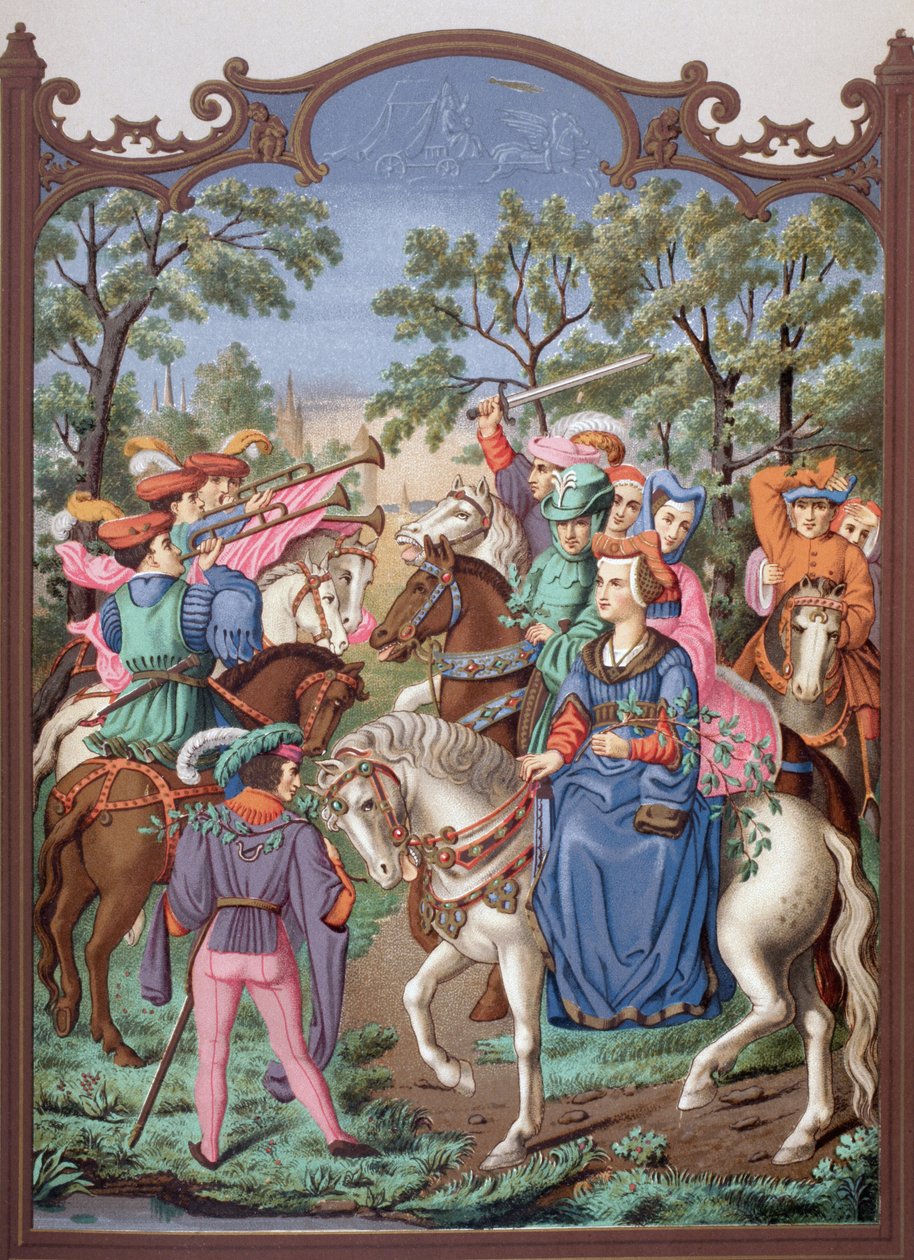 Vita da castello del XV secolo: Iniziare una passeggiata. da Paul Lacroix
