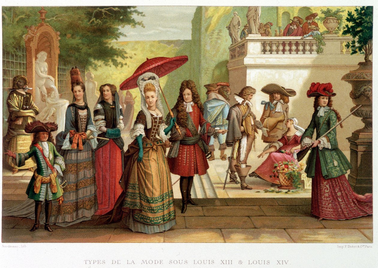 Tipi di moda sotto Luigi XIII e Luigi XIV - in "XVII secolo - Istituzioni: usi e costumi, Francia 1590-1700" di Paul Lacroix da Paul Lacroix