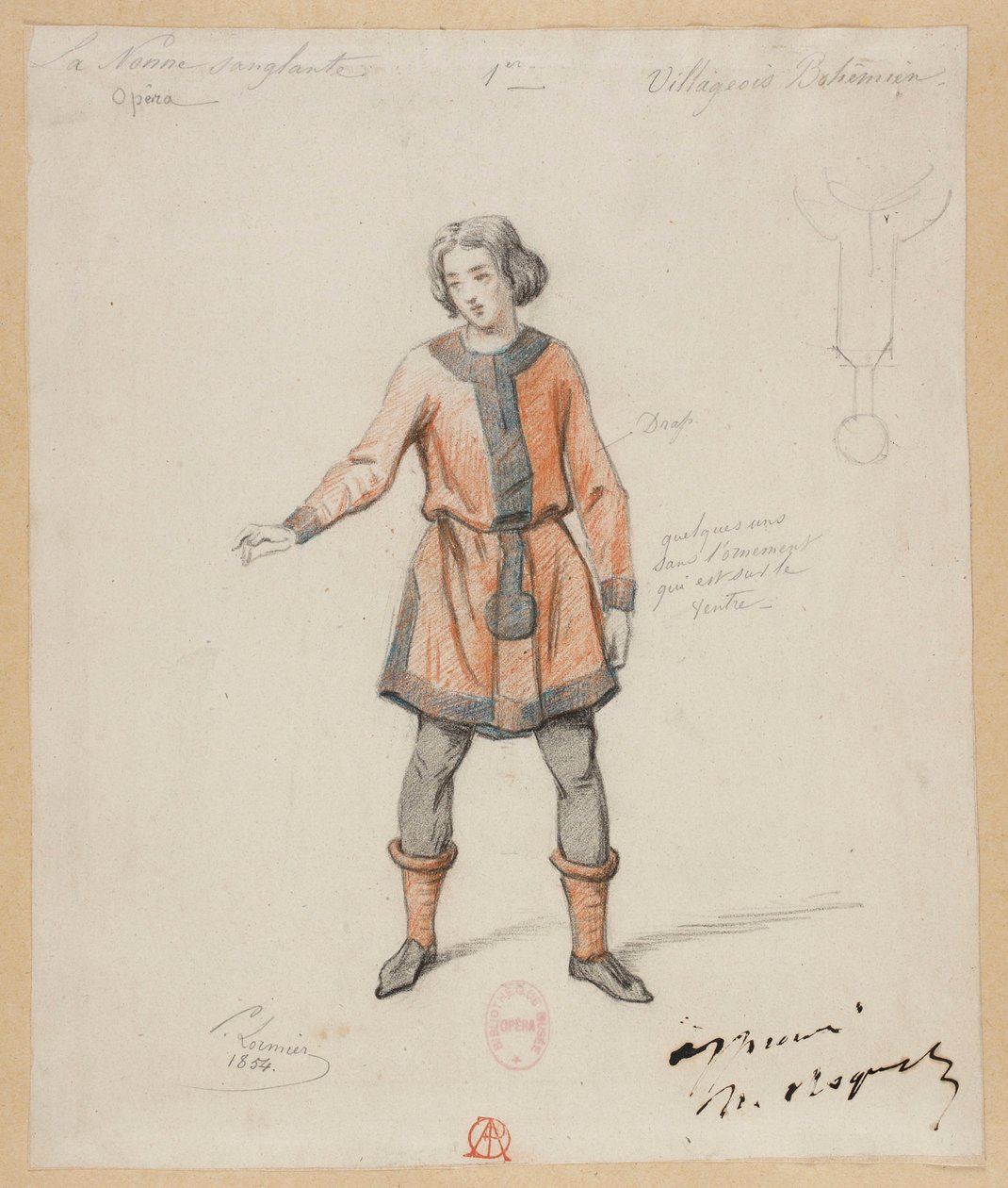 Gounod - La monaca insanguinata - Quattro modelli di costume di Paul Lormier - 1. Villano boemo da Paul Lormier