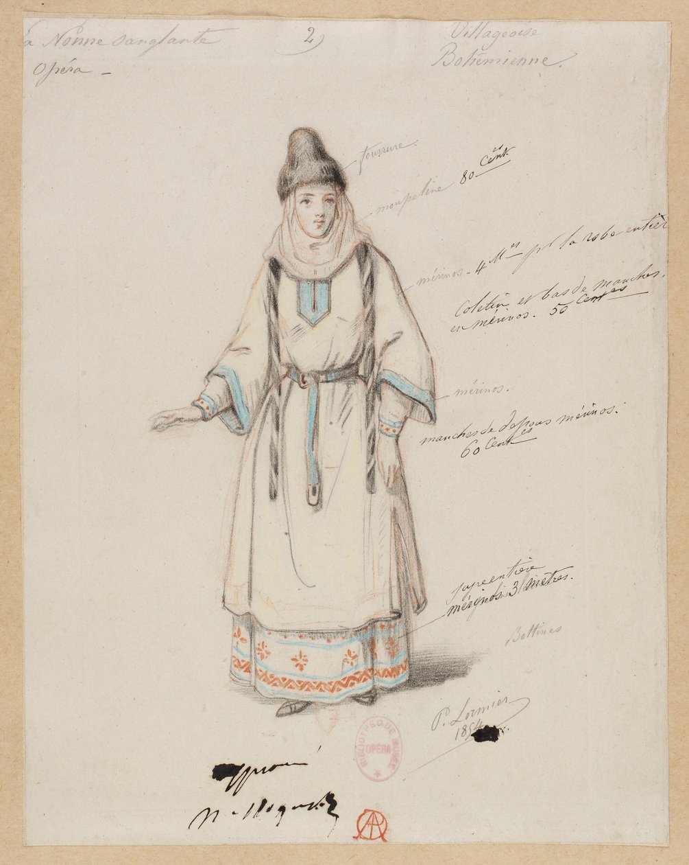 Gounod - La monaca insanguinata - Quattro modelli di costume di Paul Lormier - 2. Villano boemo da Paul Lormier